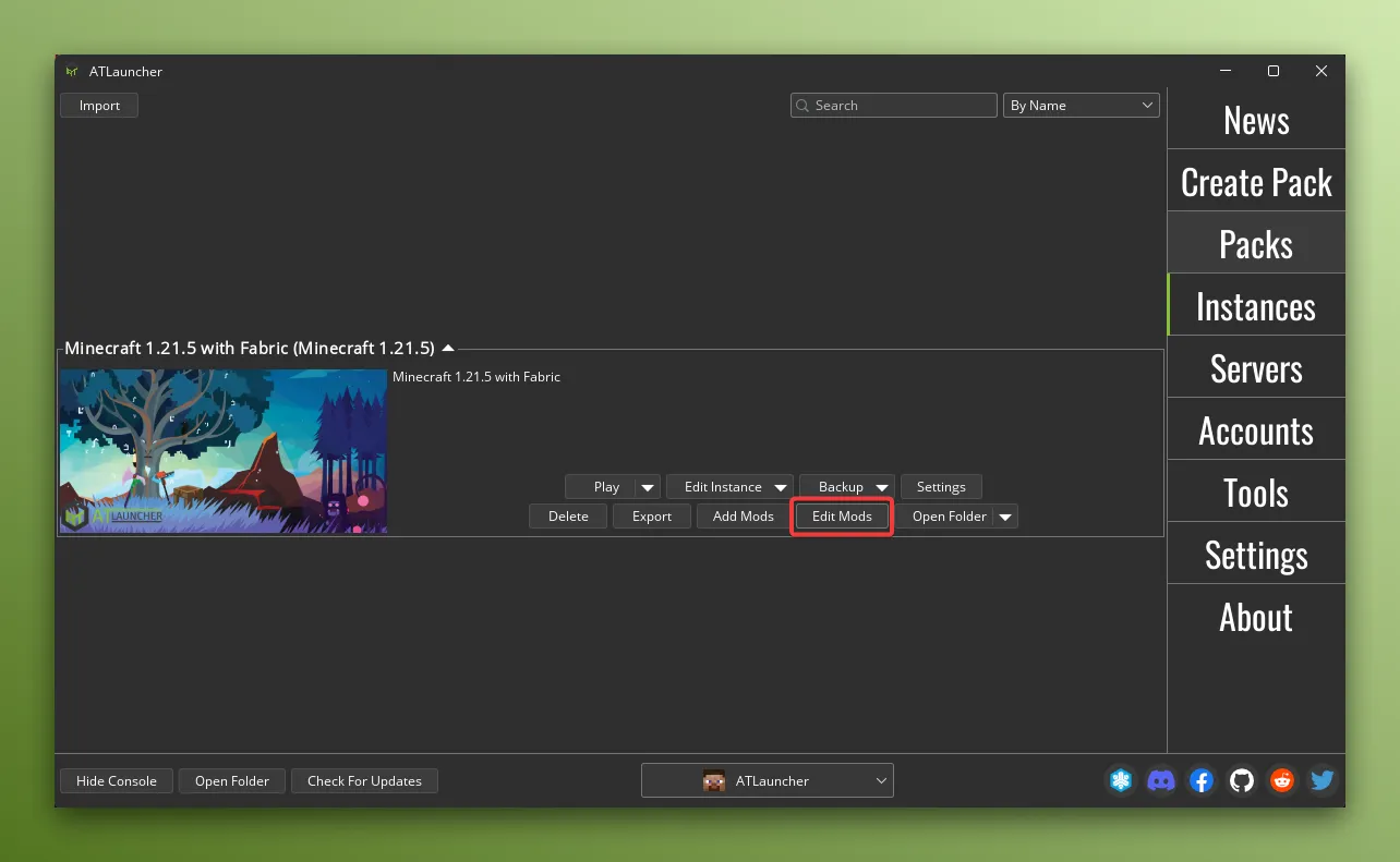 Edit Mods Button