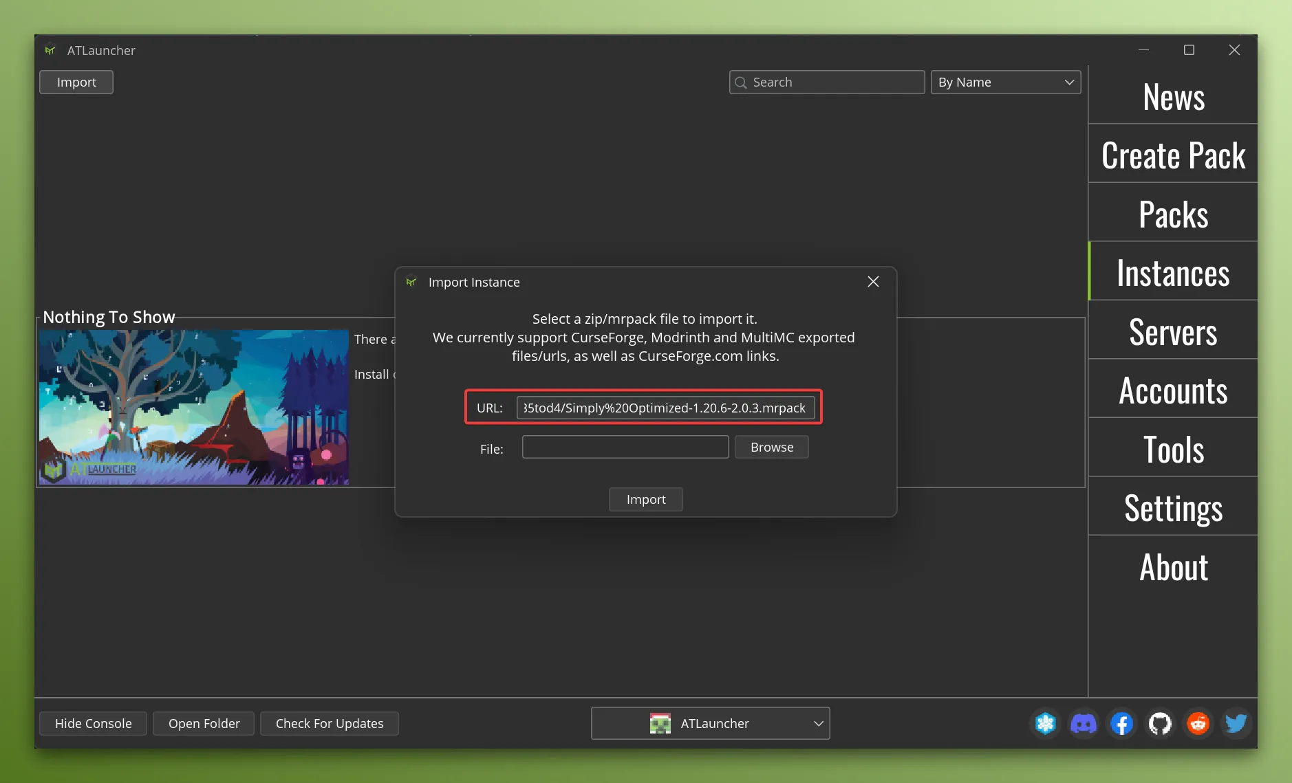 Import Instance Url